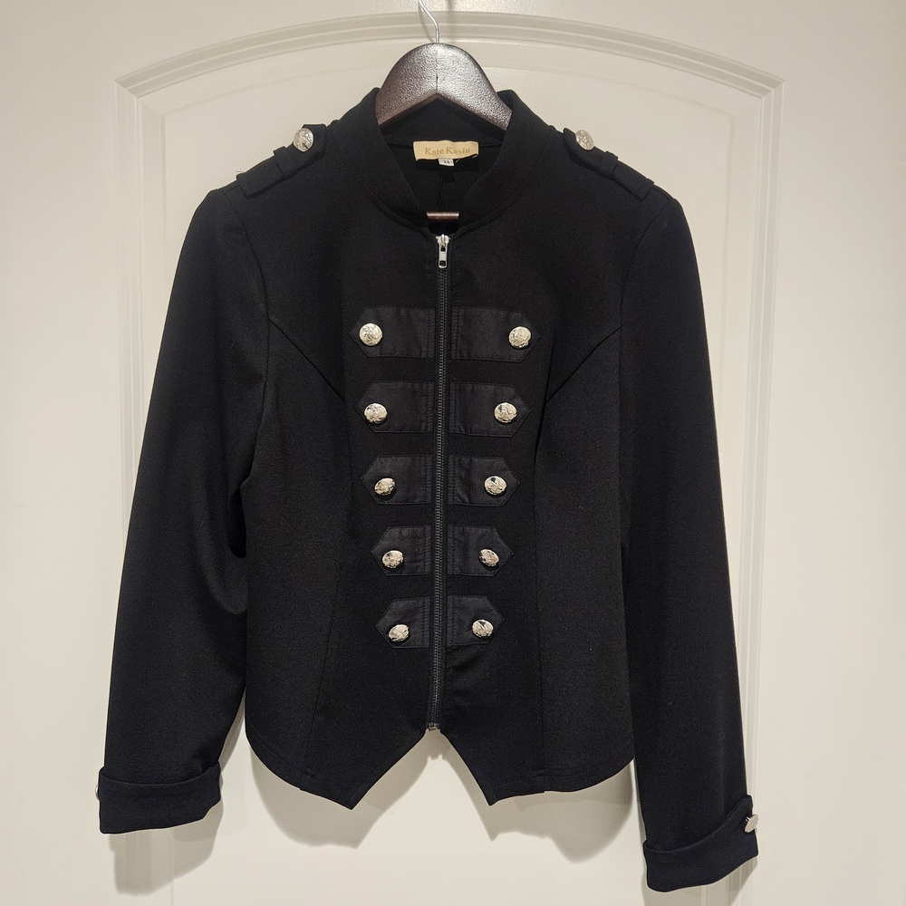 Elegant Black Military-Inspired Blazer # 833